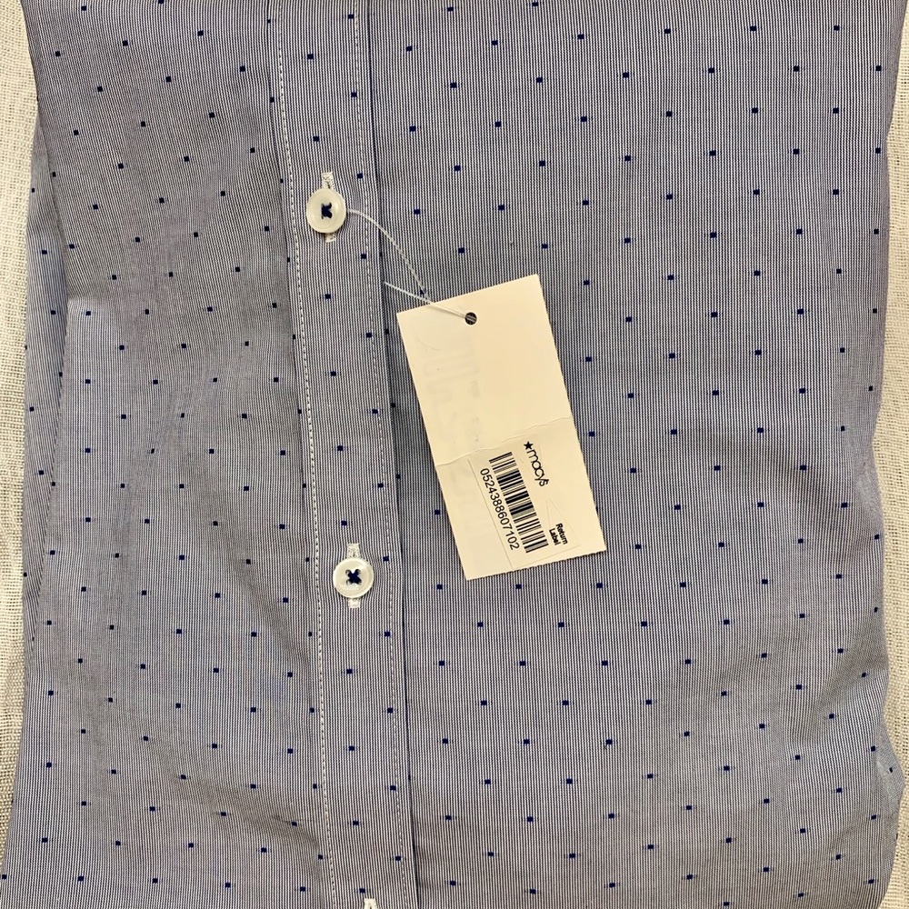 Ryan Seacrest blue dress shirt - formal- NWT - Picture 4 of 7